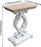 TwinLakes Farmhouse Side Table | Distressed White French Country End Table with Hand-Carved Legs & Solid Wood Top, Accent Table for Living Room