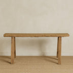 Artissance Rustic Natural Wood Noodle Bench, Long Wooden Entryway Bench, Weathered Farmhouse Indoor Outdoor Seating, End of Bed or Dining Room Bench Decor