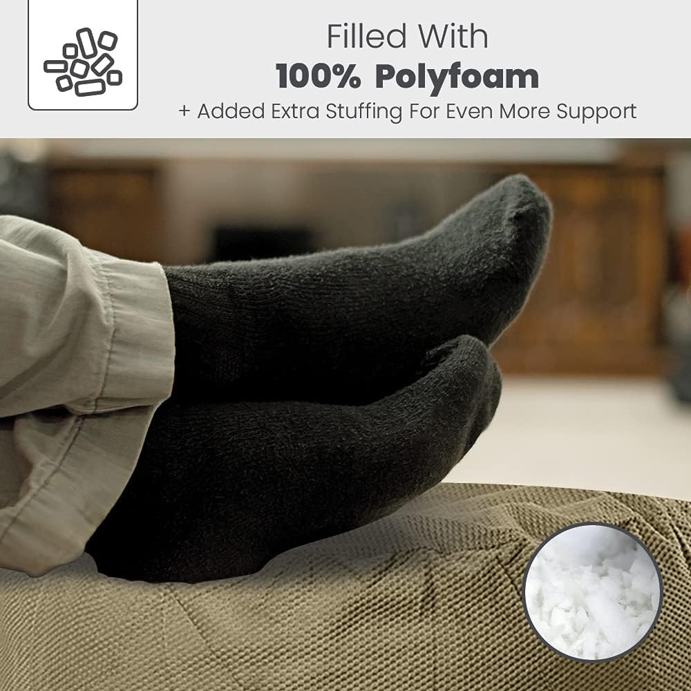 CordaRoy's Chenille Bean Bag Pouf Footstool, Moss