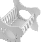 Small Round End Table White Nightstand Sofa Side Table Compact Wooden Plastic for Living Room Bedroom Balcony Storage and Magazine Holder