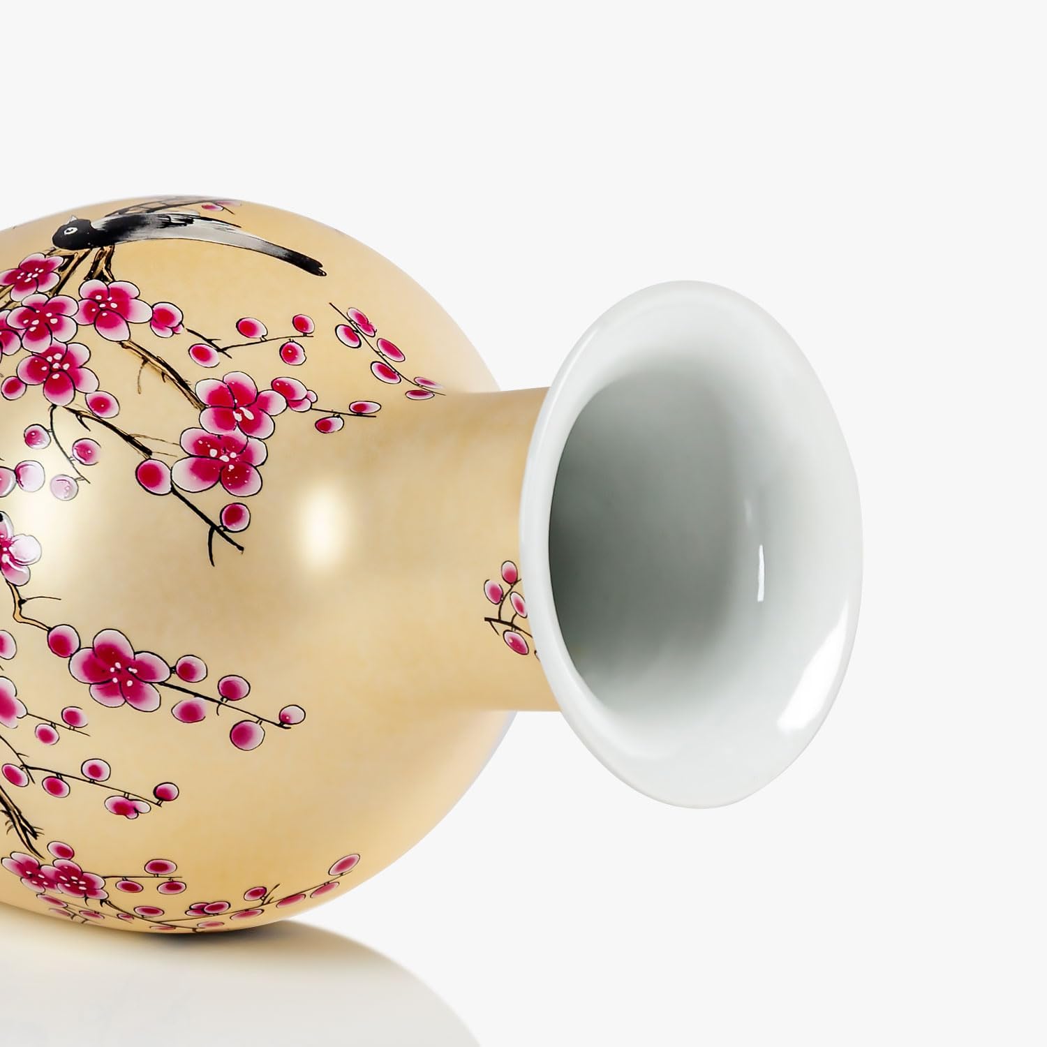 Qinlang 14 in Ceramic Vases for Flowers, Golden Flower Vase for Centerpieces