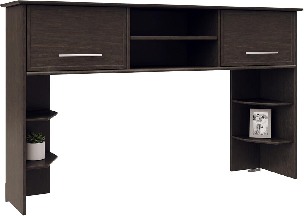 Realspace® Koru 60" W Hutch for L-Shaped or Straight Computer Desks, Espresso Oak