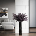 Modern Black Floor Vase, 24 Inch Tall Resin Home Decor Vases, Large Sturdy Vase for Living Room, Office, Bedroom Decor with 5" Opening for Dried Pampas Grass, Branches & Feathers