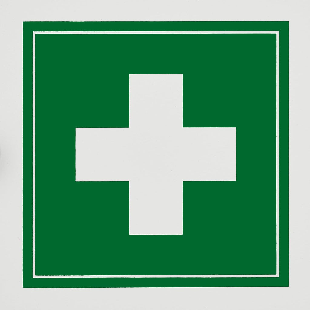 Relaxdays Medicine Cabinet, Lockable, 2 Compartments, 32 x 21.5 x 9.5 cm, Wall Mounted, First Aid, Metal, White/Green, Iron