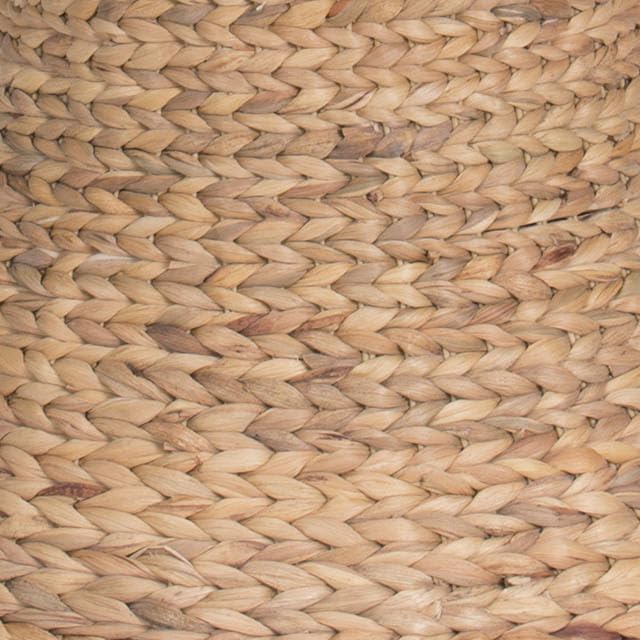 Household Essentials Handwoven Water Hyacinth Wicker Stool with Hourglass Shape, Natural