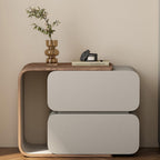 Bedside Furniture with Leather Finish, Retractable Nightstands for Bedroom, Bedside Table with 2 Drawers,Side Table/End Table for Bedroom/Living Room(Gray,42x40x50cm)