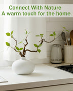 Vase with Greenery, 1 pcs Artificial Greenery Stems in White Vase, 20" Fake Plants for Decoration, Bathroom Office Farmhouse Kitchen Counter Coffee Table Centerpieces Plants Artificial-White