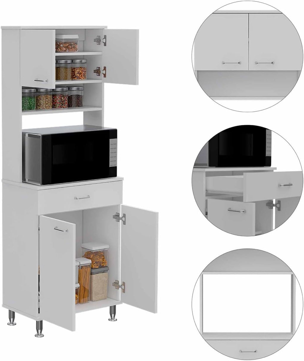 Santa Maria 1-Drawer 1-Shelf Kitchen Pantry with Adjustable Legs