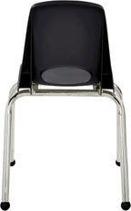 FDP 16" School Stack Chair, Stacking Student Seat with Chromed Steel Legs and Ball Glides for in-Home Learning or Classroom - Black (4-Pack), 10382-BK