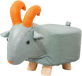 Blue Sheep Wooden Footstool Ottoman – Cute Animal Decor for Kids' Room, Nursery, Living Room, Stylish Home Accent, Functional and Adorable