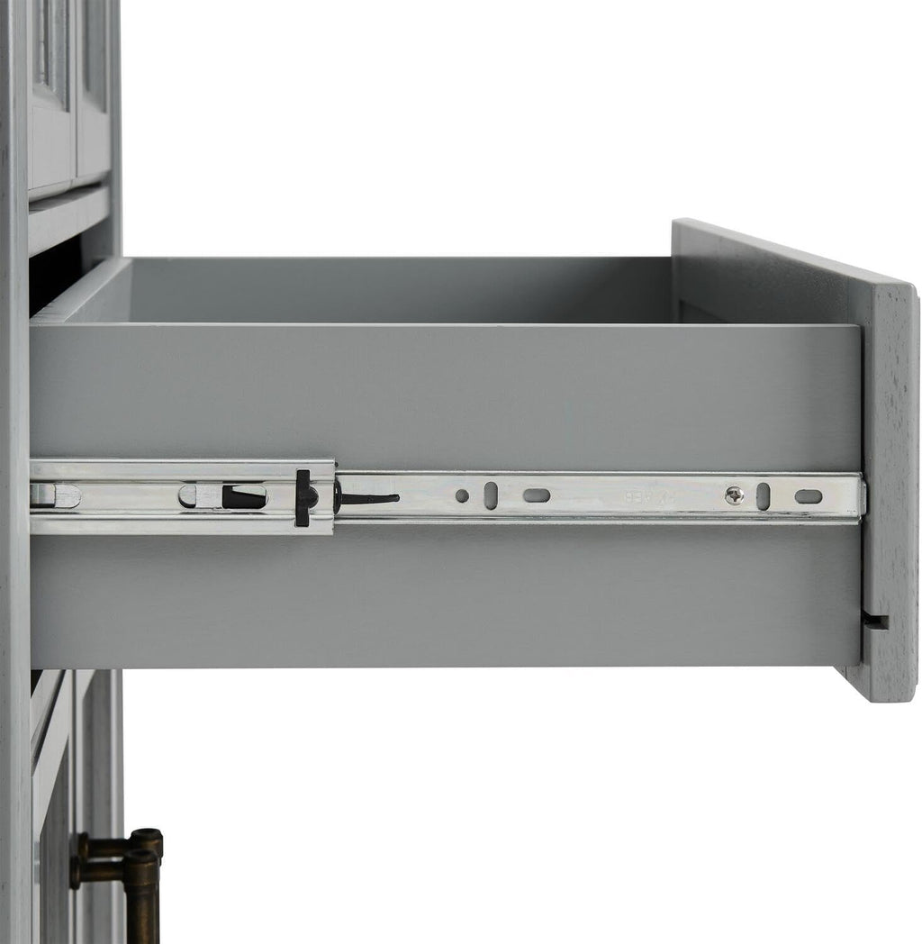 Maykoosh Pantry Cabinet Set, 2 Piece Storage Organizer, Distressed Gray, Metal Hardware