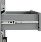 Maykoosh Pantry Cabinet Set, 2 Piece Storage Organizer, Distressed Gray, Metal Hardware