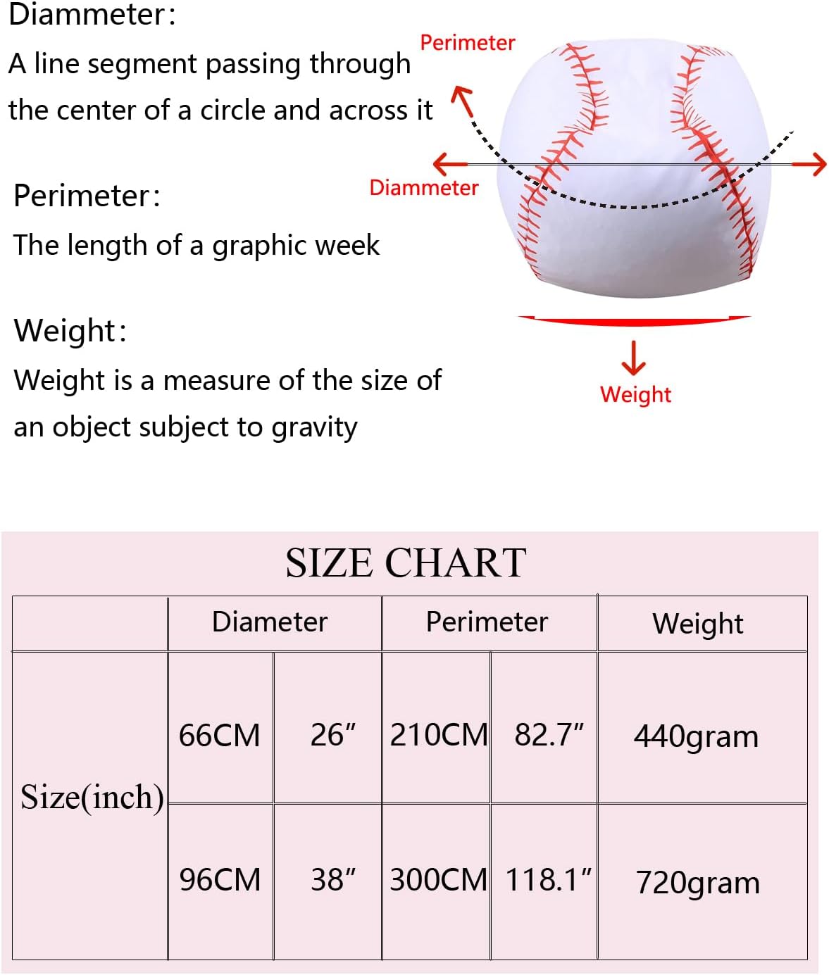 Colorful House Stuffed Animal Storage Bean Bag Chair for Kids and Adults, Lightweight Bean Storage Bag Cover for Organizing Blankets Clothes (38 inches, Baseball)