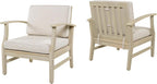 Christopher Knight Home Perla Acacia Wood Lounge Chair Outdoor Set of 2 with Removable Cushion, Wooden Patio Accent Chair, Patio Garden Comfy Reading Chair, Sand/Beige