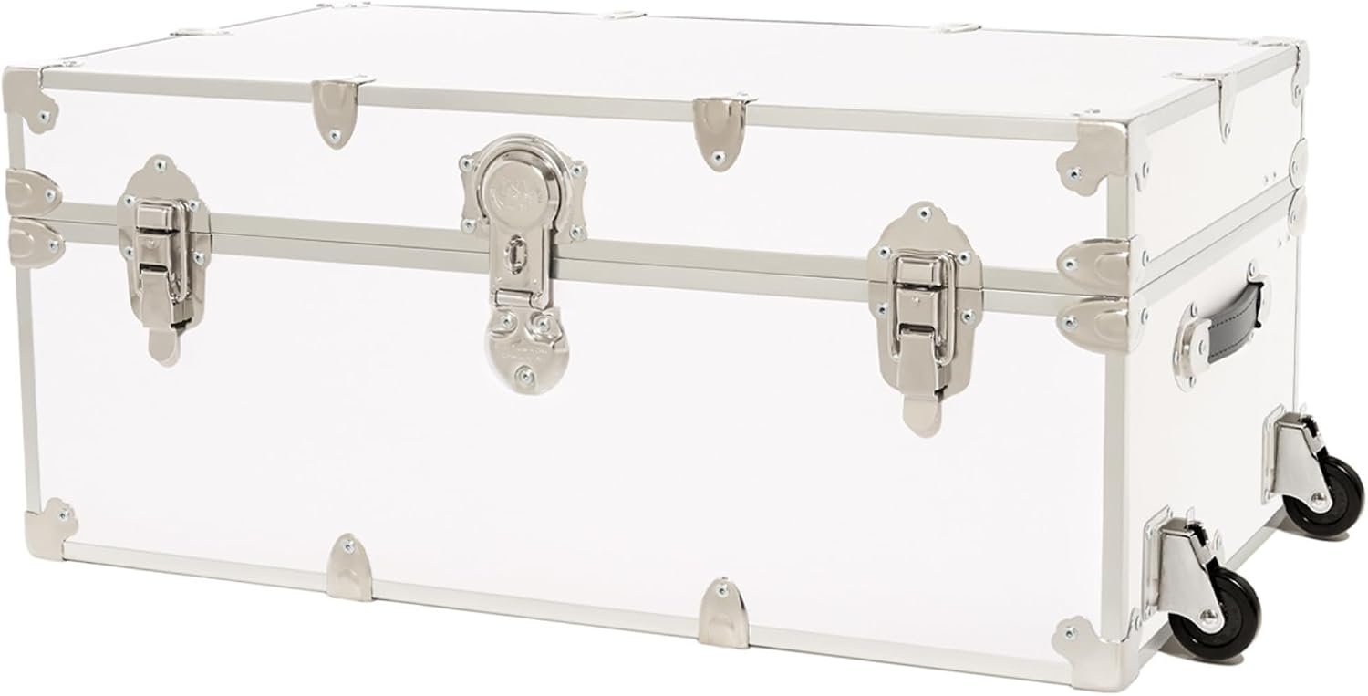 Rhino Trunk & Case Classic XL Trunk With Wheels 34"x20"x15", 1500+ lbs Capacity - Many Colors, Soft-Close Lid. Strong, USA Made Summer Camp Footlocker and Secure College Dorm Storage Chest