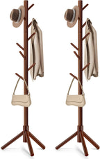 WANGMUXIA 2 PCS Coat Rack, Freestanding Coat Rack with 8 Hooks and 3 Adjustable Size Tree Coat Racks for Bedroom, Hallway, Entrance, Office, for Hats, Coats, Scarves, Handbags