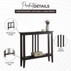Kings Brand Furniture Narrow Console Table with Storage – Rectangular Entryway & Behind Sofa Table, Wood Accent Hallway Table for Foyer or Living Room, Espresso