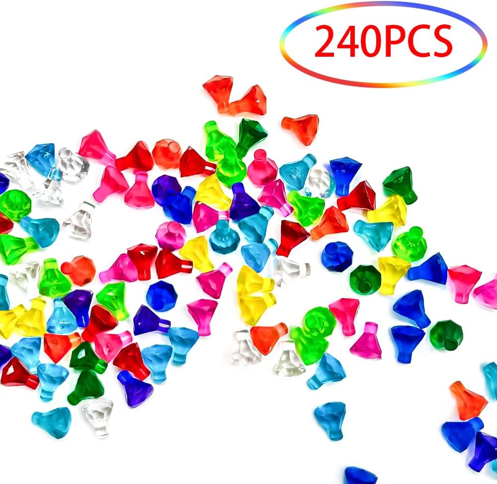 240PCS Gem Bricks, 120x Diamond Jewels, Rare Treasure Accessories Building Blocks Set, Compatible with legoes 31109 Set