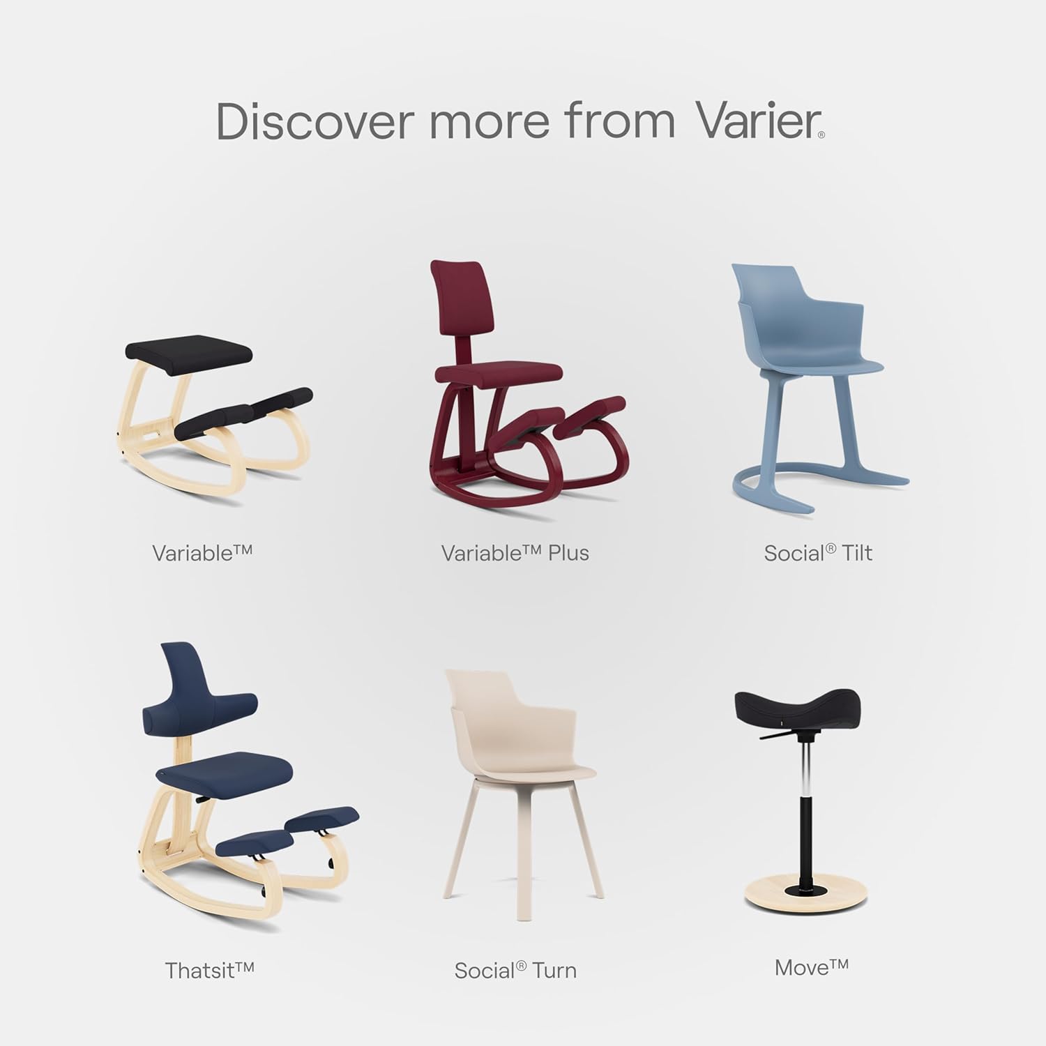 Varier ThatSit Balans Adjustable Ergonomic Kneeling Chair with Backrest, 10-Year Limited Warranty, Designed by Peter Opsvik, Natur/Black