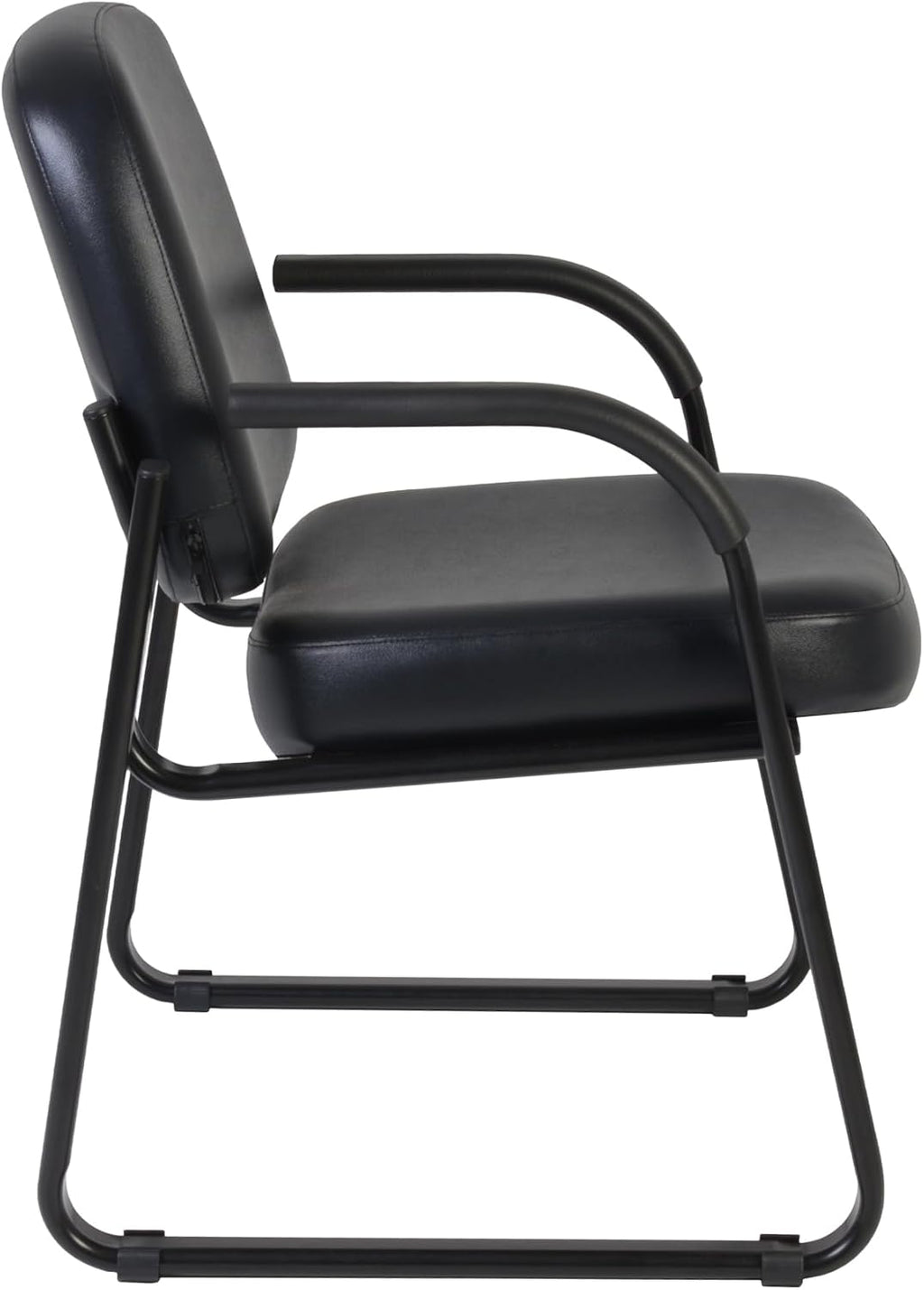 Romig Victor Guest and Reception Chair with Arms, Vinyl - Black