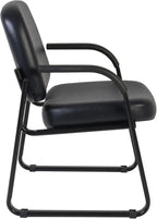 Romig Victor Guest and Reception Chair with Arms, Vinyl - Black