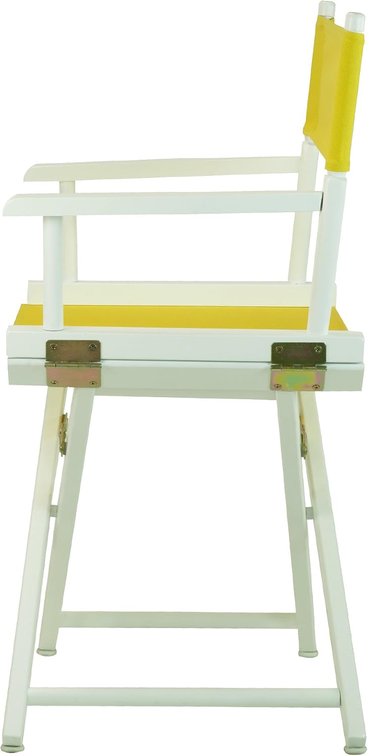 Casual Home 18" Director's Chair White Frame with Yellow Canvas