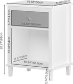 Kids Nightstand with One Drawer Modern Kids Bedside Table with Open Storage Shelf Wood End Side Table Toddler Nightstand for Bedroom Living Room (Grey)