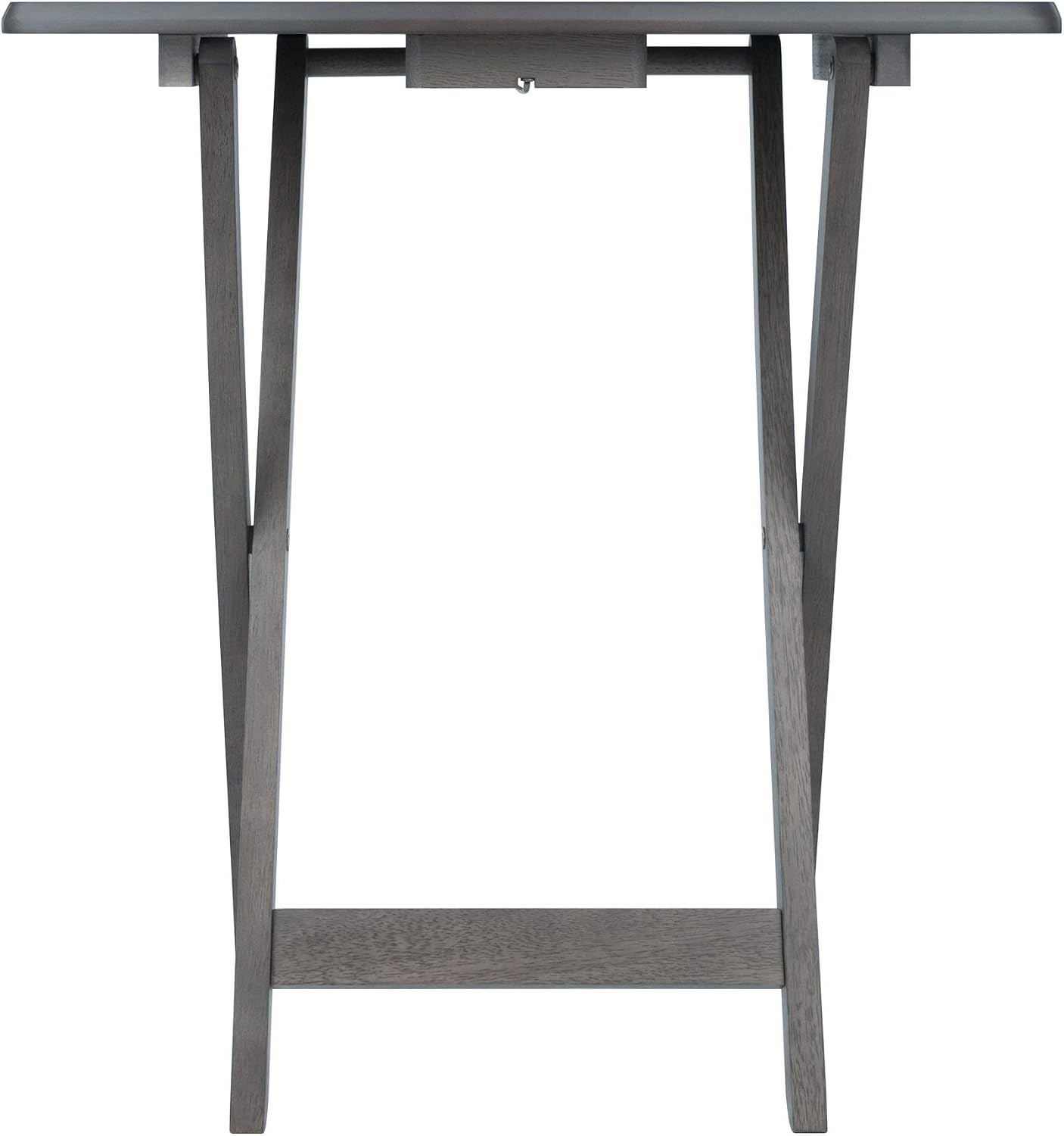 WINSOME Dorian Oversized Snack Table Set, Oyster Gray (Brown Base) (replace color may vary)., 23.62 x 15.75 x 25.51, 5pc