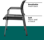 Workplace 2.0 Guest & Reception Chair, Mesh, Stackable, Black