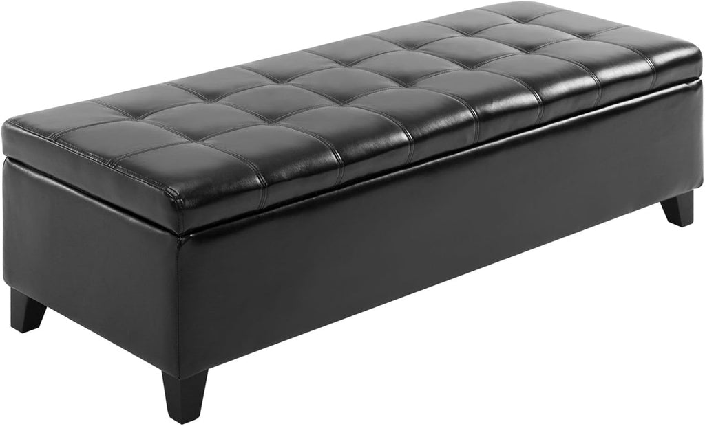 Faux Leather Storage Bench