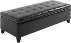 Faux Leather Storage Bench