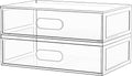 2 Pack Clear Makeup Storage Drawer, 12''W Stackable Bathroom Organizers and Storage Drawer, Acrylic Cosmetic Display Case For Vanity, Undersink, Cabinets, Desk Organizer