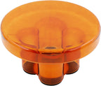Modern Glass Coffee Table,Minimalist Round Coffee Table with Base,Modern Small End Table with Tempered Glass Top for Office Hotel Balcony (Amber)