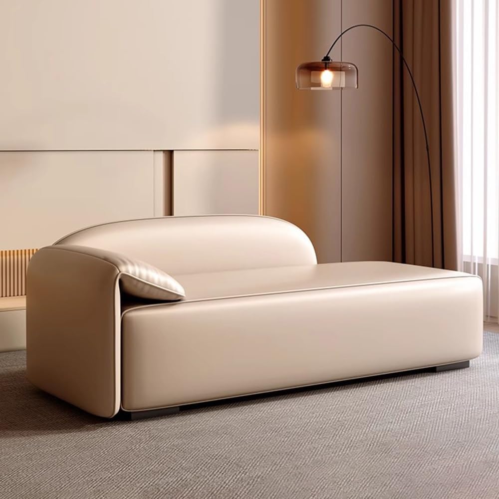 Modern Light Luxury Bedroom Bed End Stool Sofa Nordic Simple Shoe Bench Clothing Store Chaise Longue Entryway(Beige,Medium)