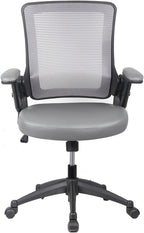 Techni Mobili Height Adjustable Arms Mid-Back Mesh Task Office Chair, 25" W x 25" D x 34" H, Gray