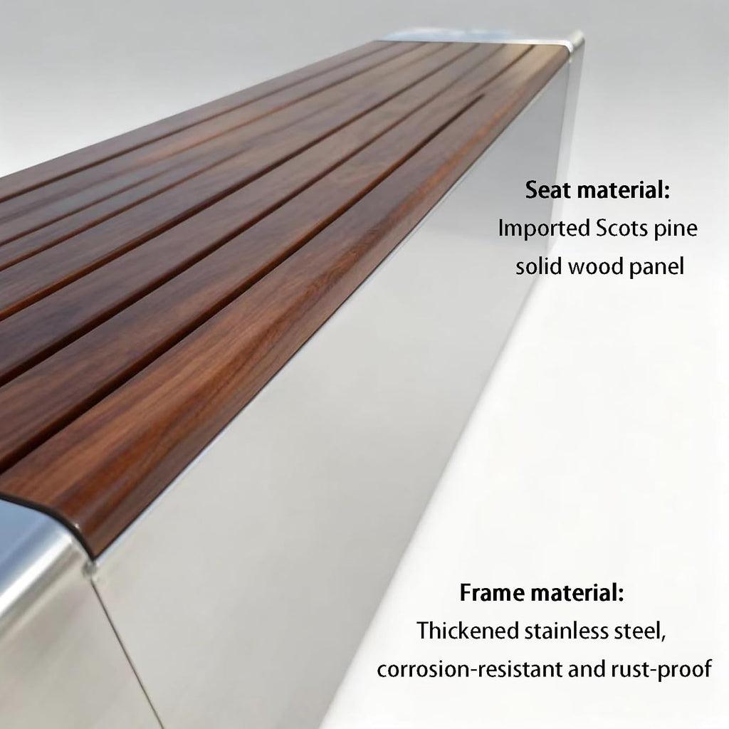 Outdoor Bench with Storage Function, Featuring Solid Wood seat and Metal Frame, with Doors on Both Sides, Suitable for Parks, patios, and porches 120cm