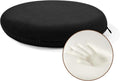 BUYUE Memory Foam Seat Cushion, Dia 13" Soft Velvet Round Stool Cushion Anti-Slip Chair Pads, S, Black