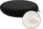BUYUE Memory Foam Seat Cushion, Dia 13" Soft Velvet Round Stool Cushion Anti-Slip Chair Pads, S, Black