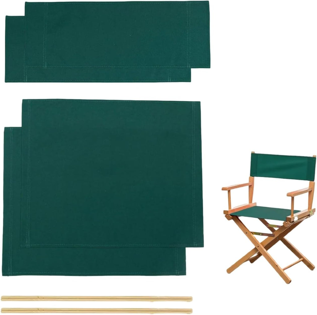 2 Set Director Chair Canvas Replacement with Wood Stick,21.2" L x 16.1" W/21.2X 7.8 Portable Replacement Cover Canvas for Directors Chair，Casual Director Chair Replacement Canvas (Army Green)