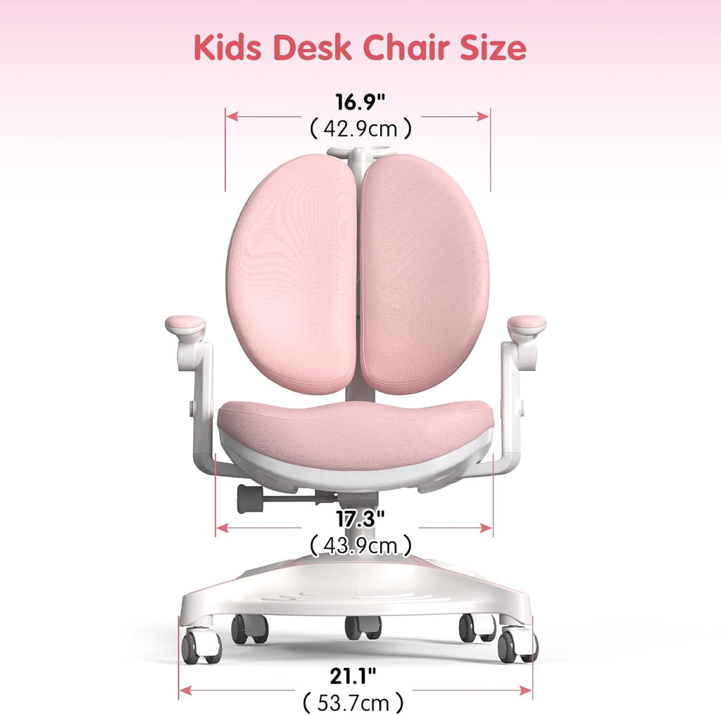 FCD Kids Desk and Chair Set, Wooden Adjustable Height Ergonomic Study Desk with Adjustable Chair for Kids 4-17 Years Old