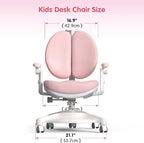 FCD Kids Desk and Chair Set, Wooden Adjustable Height Ergonomic Study Desk with Adjustable Chair for Kids 4-17 Years Old