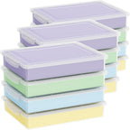 Lifewit 12 Pack Plastic Multi-Purpose Storage Box with Latching Lids, Clear A4, 8.5" x 11" Letter Size Paper Storage, Storage Containers for Board Game, Craft, Document, Magazine, Art Supplies