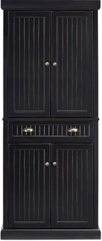 Maykoosh Kitchen Pantry Cabinet - Large Storage, Adjustable Shelves, Distressed Black Finish