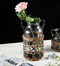 KIANG Vase - Perfect Home Decor and Thoughtful Gift for Grandparents（Dark Forest Rattan Series-Large Gray Vase