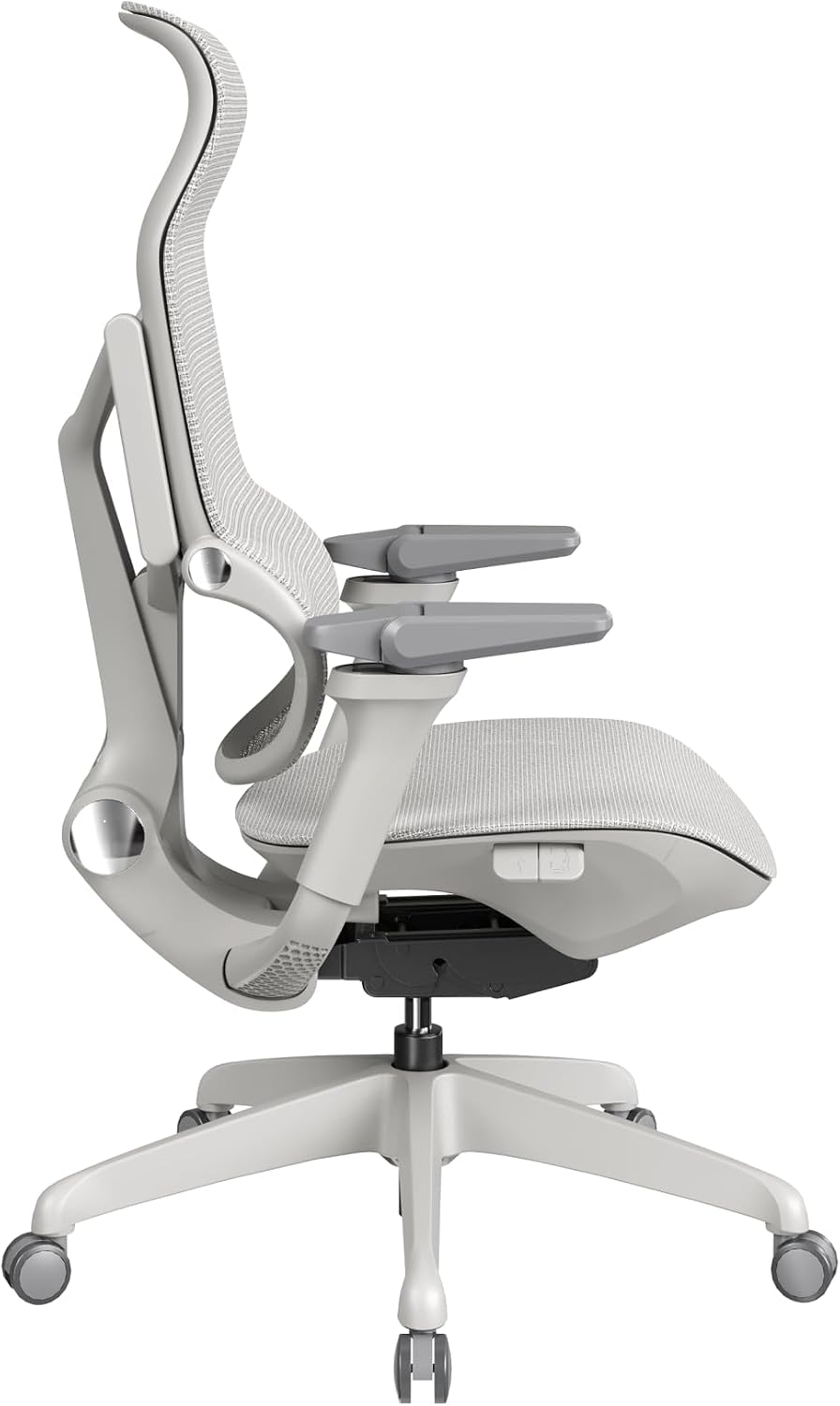 Sunaofe Morph Classic Ergonomic Office Chair - Adjustable Lumbar Support, 7D Armrests, 140° Recline, Breathable Mesh, 300lb Capacity, BIFMA Certified, 5-Year Warranty Grayish