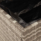 Patio Storage Box Outdoor Gray Resin Wicker Bench 43.3"x19.7"x21.3" with Acacia Wood Lid for Cushions Towels Backyard Deck Porch Weather Resistant Furniture