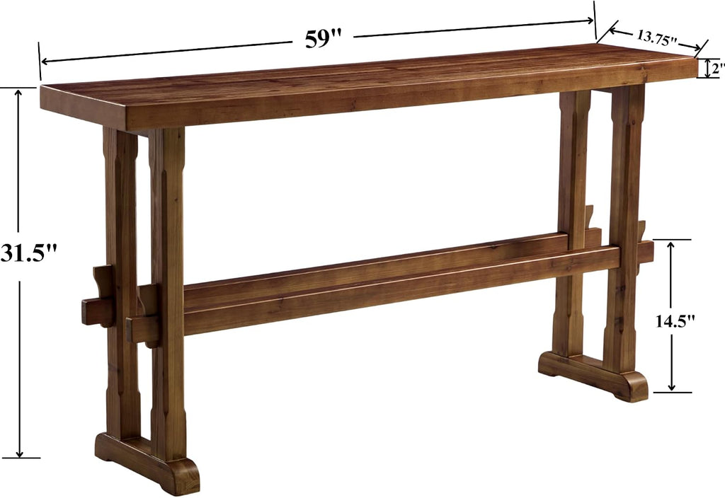 Skinny Entryway Table 59" Long Narrow Console Table for Hallway Farmhouse Behind Sofa Table for Living Room/Foyer/Reception/Bedroom, Walnut