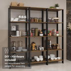 Madesa Kitchen Pantry Storage Rack with 15 Open Shelves 70" L Multiuse Modular Cabinet for Kitchen Organization (Black/Brown)