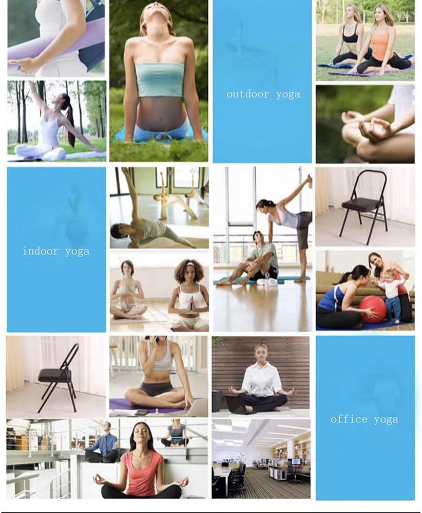 Yoga Folding Chair,Yoga Auxiliary Chair,Iyengar Metal Folding Chair,Reinforced Portable Backless Chair White 31.5in*18.5in*17.3in,Pink