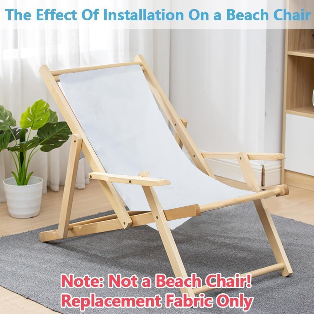 GORGECRAFT Beach Sling Patio Chairs Canvas Twill Weave Folding Chair Replacement Outdoor Chairs Cloth Replacements 118X43cm Portable Reclining Sling Chair Fabric for Summer Vacation Sunbathing Garden
